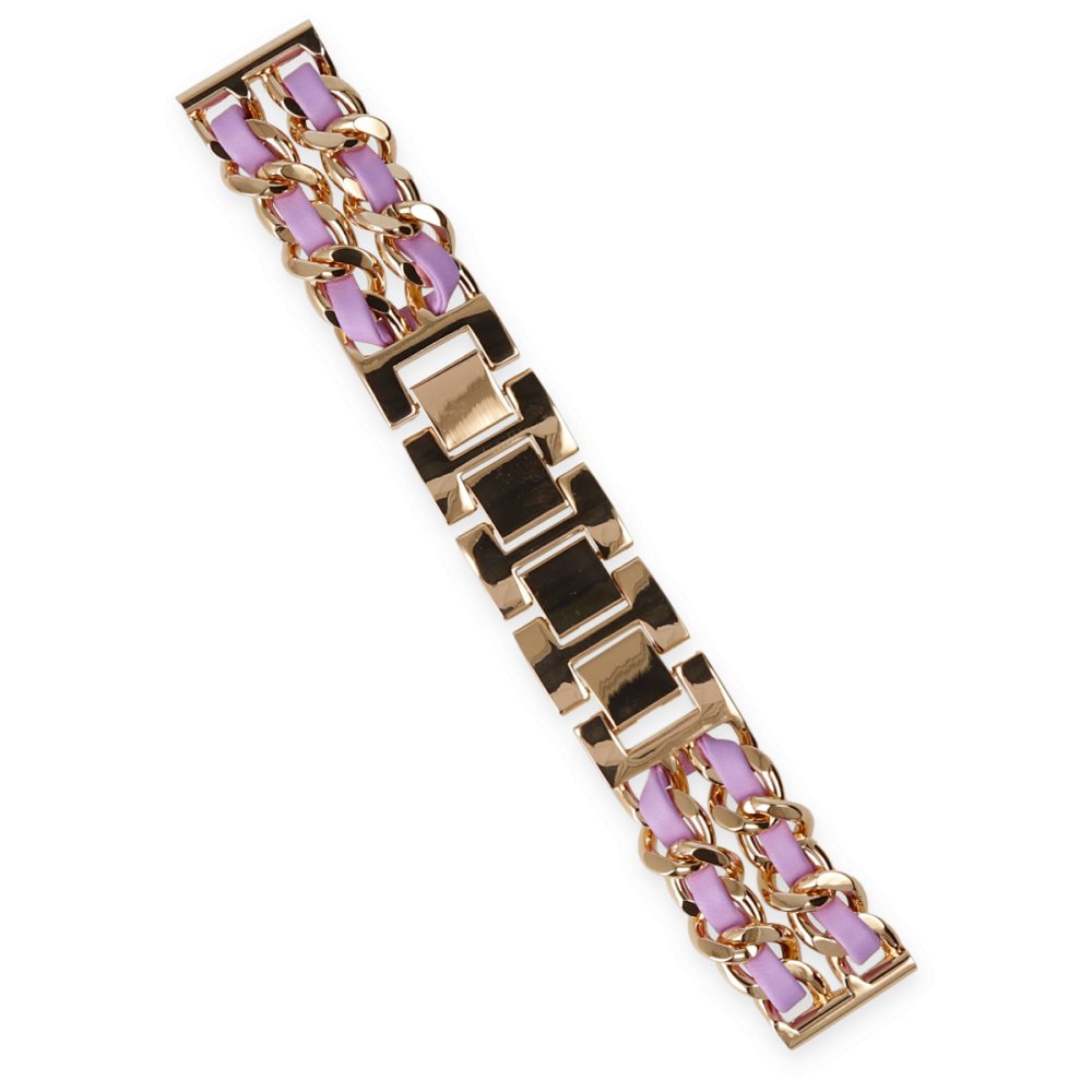  Watch 20mm KR406 Metal Bakla Kordon - Lila
