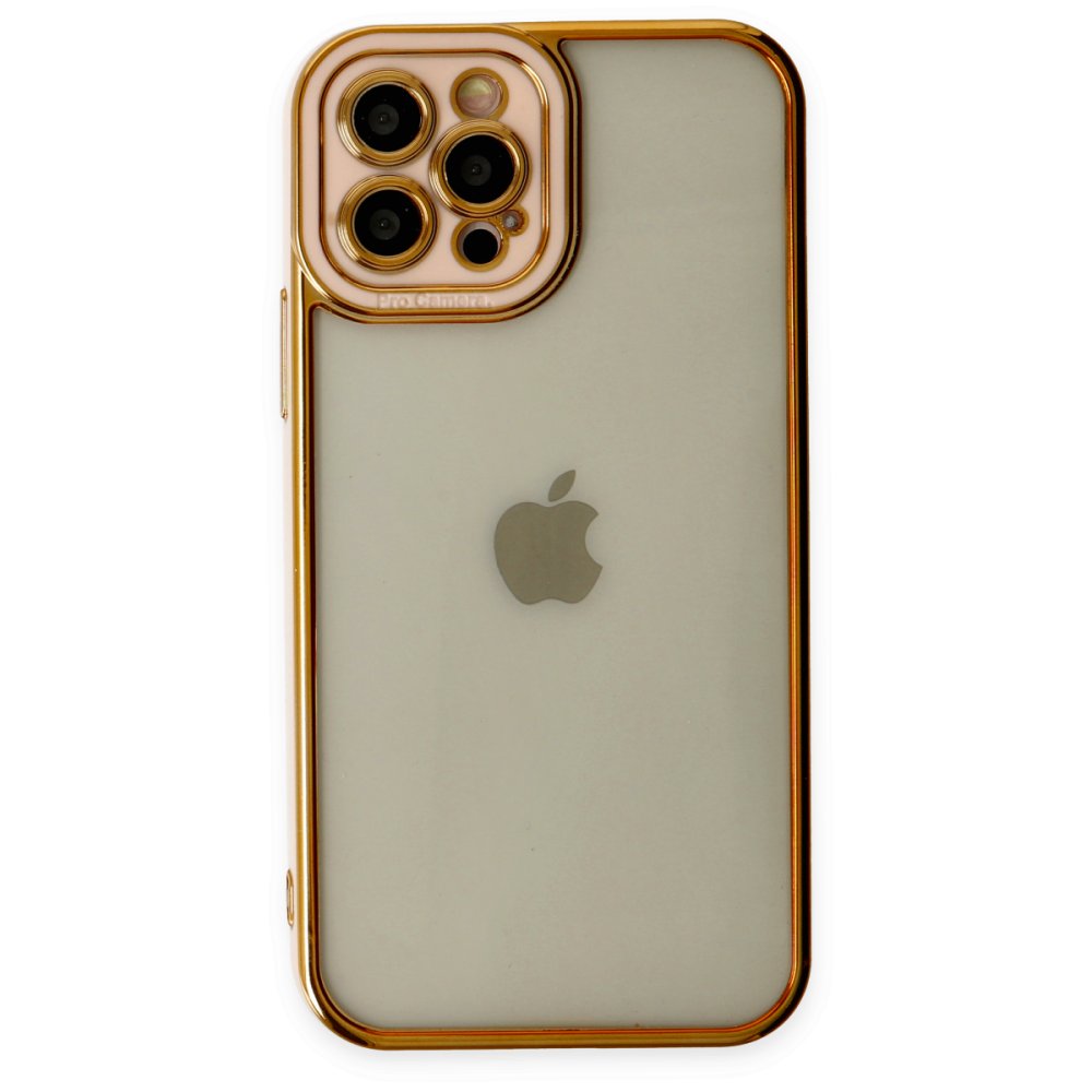  iPhone 12 Pro Max Kılıf Liva Lens Silikon - Rose