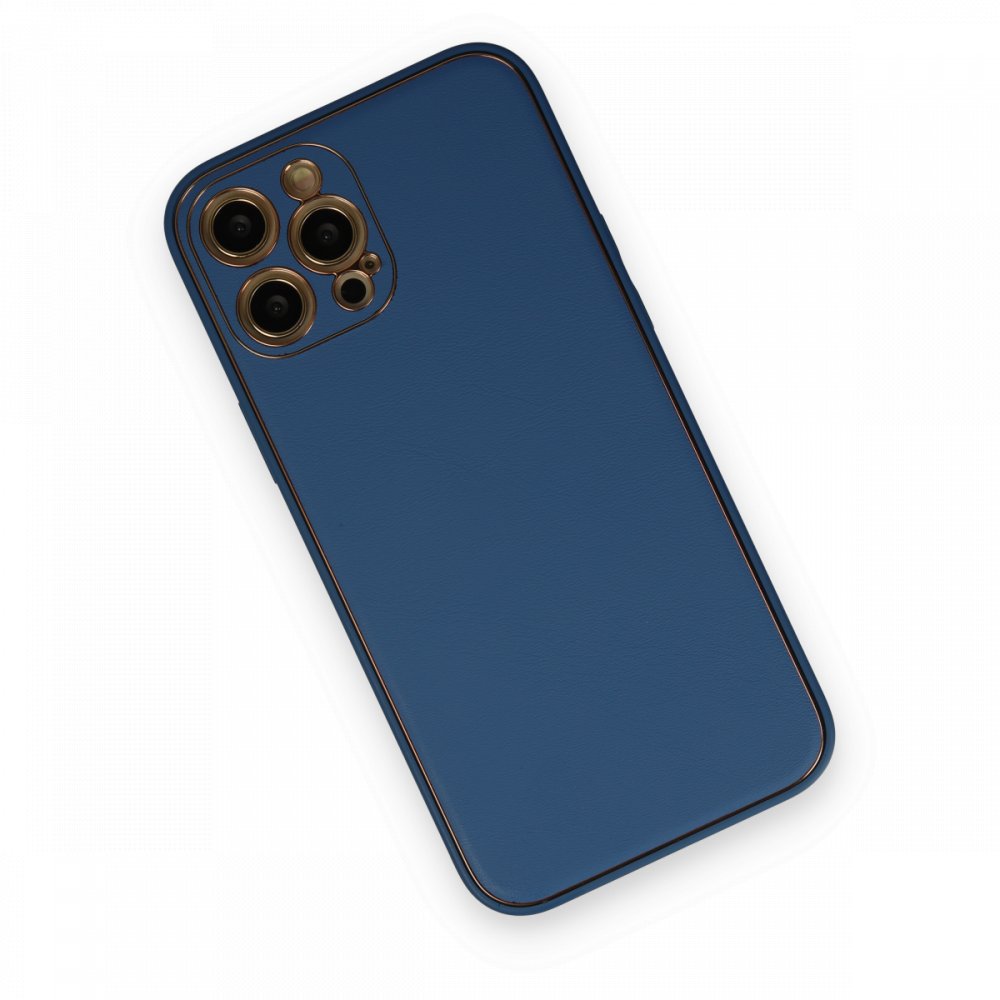 iPhone 12 Pro Max Kılıf Coco Deri Silikon Kapak - Açık Mavi iPhone 12 Pro Max Kılıf Coco Deri Silikon Kapak - Açık Mavi
