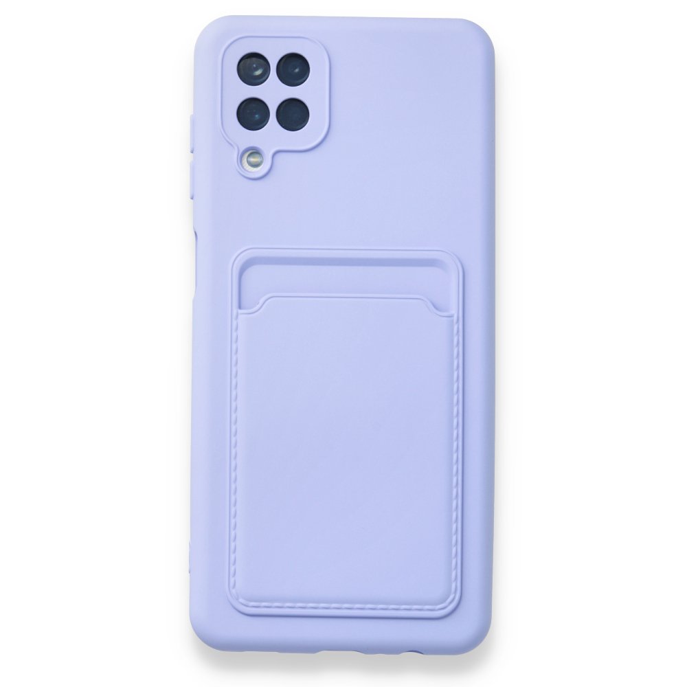  Samsung Galaxy A12 Kılıf Kelvin Kartvizitli Silikon - Lila