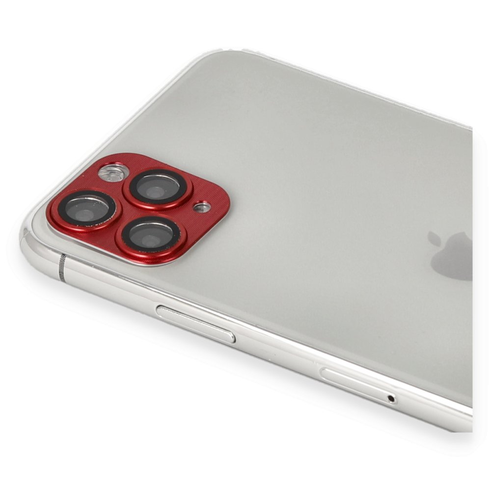  iPhone 11 Pro Max Pers Alüminyum Kamera Lens - Kırmızı