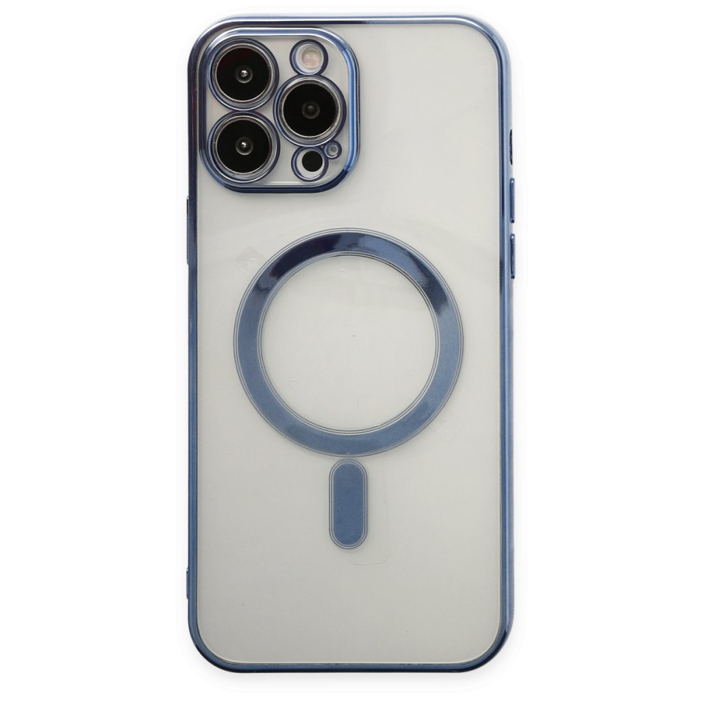  iPhone 14 Pro Max Kılıf Magneticsafe Lazer Silikon - Sierra Blue