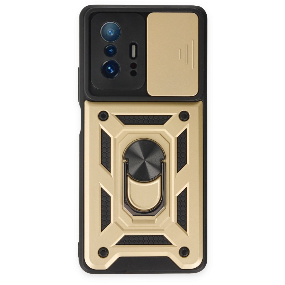  Xiaomi Mi 11T Kılıf Pars Lens Yüzüklü Silikon - Gold