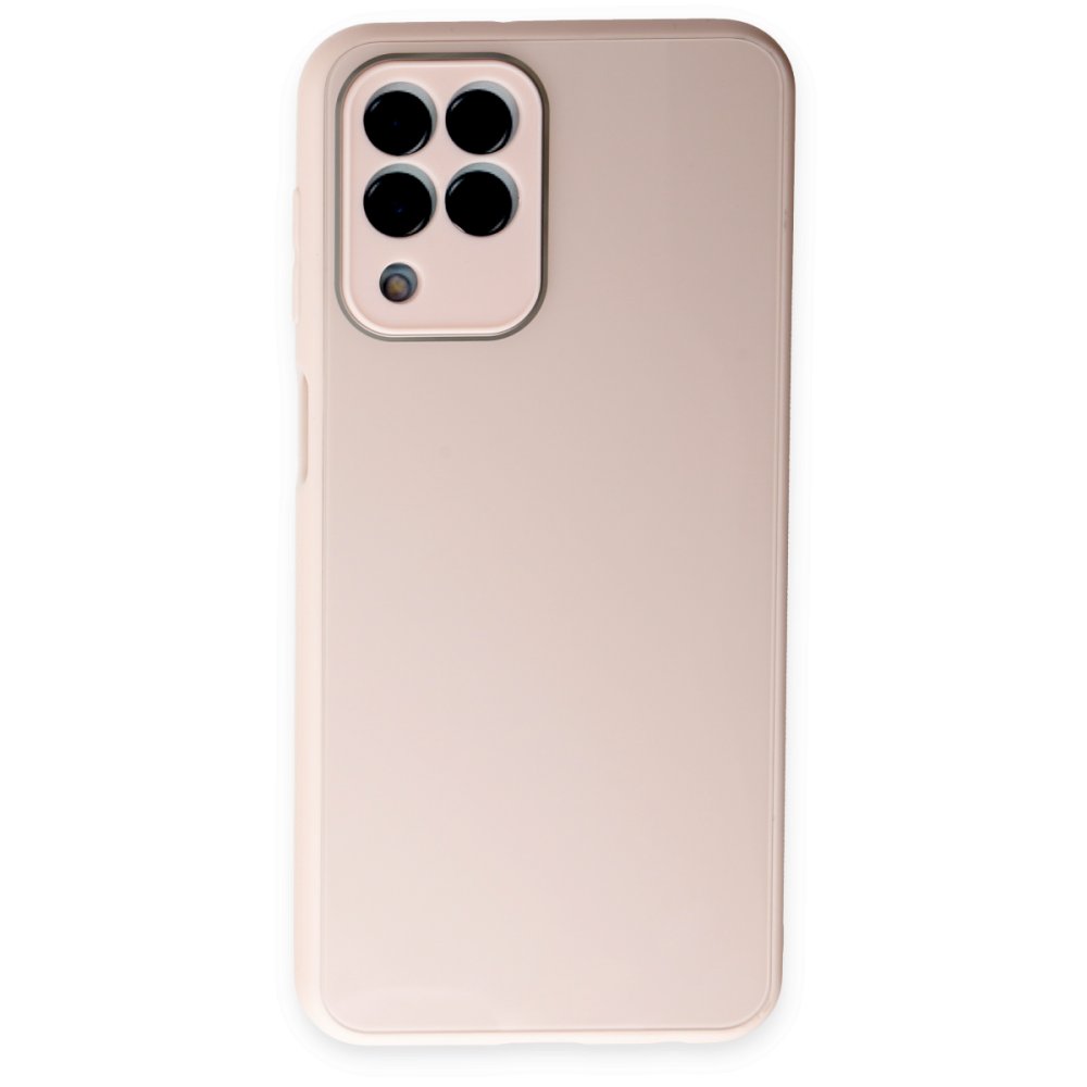  Samsung Galaxy M33 Kılıf Glass Kapak - Pembe