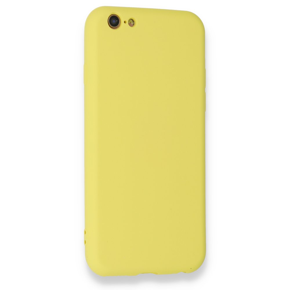 iPhone 6 Kılıf Nano içi Kadife Silikon - Sarı  iPhone 6 Kılıf Nano içi Kadife Silikon - Sarı