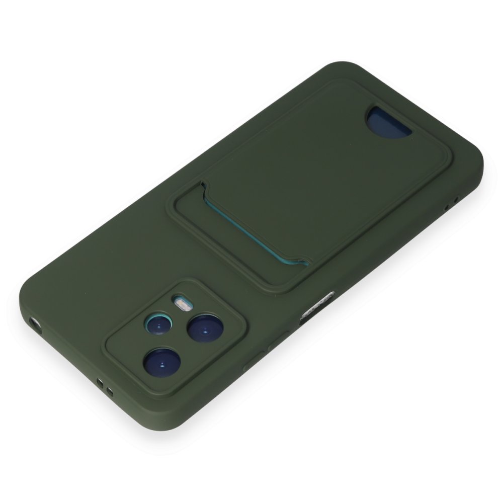  Xiaomi Poco X5 5G Kılıf Kelvin Kartvizitli Silikon - Koyu Yeşil
