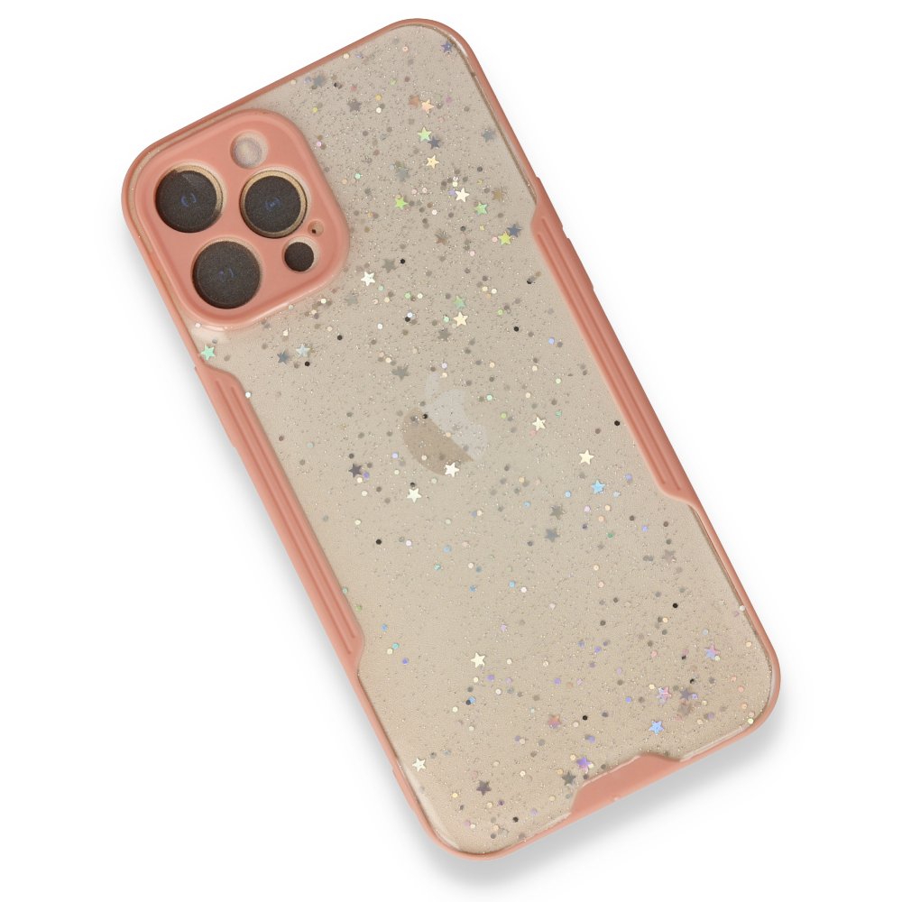  iPhone 12 Pro Max Kılıf Platin Simli Silikon - Pembe