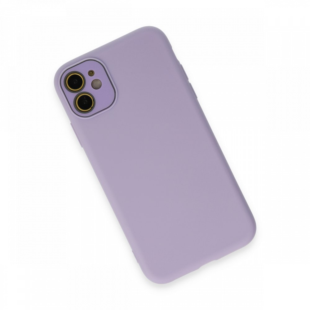  iPhone 12 Kılıf Lansman Glass Kapak - Lila