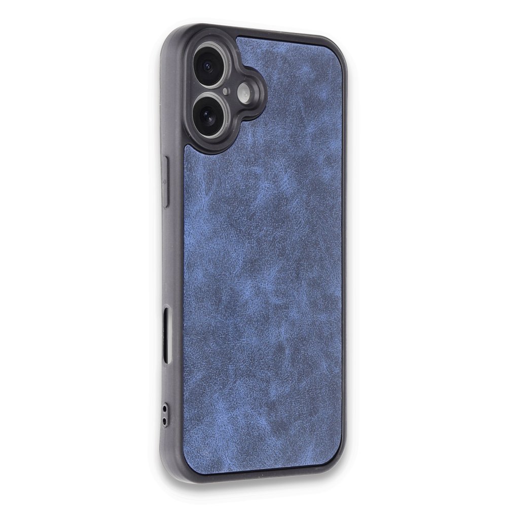 iPhone 16 Plus Kılıf Aras Deri Kapak - Lacivert  iPhone 16 Plus Kılıf Aras Deri Kapak - Lacivert