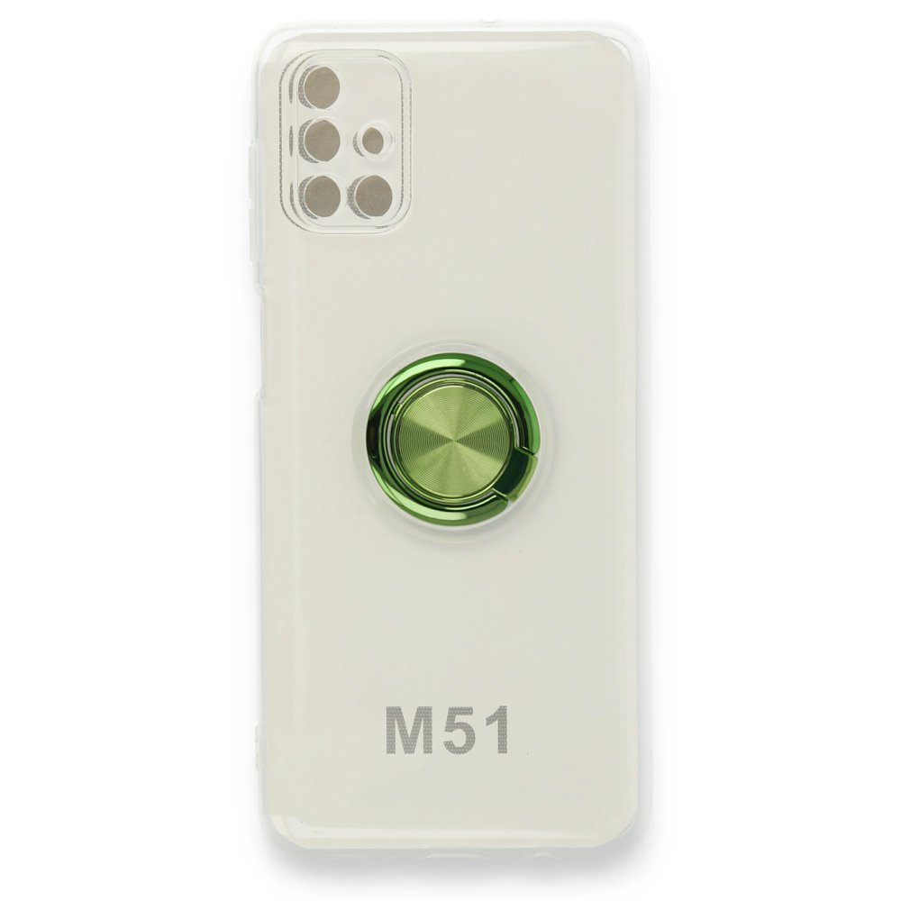  Samsung Galaxy M51 Kılıf Gros Yüzüklü Silikon - Yeşil