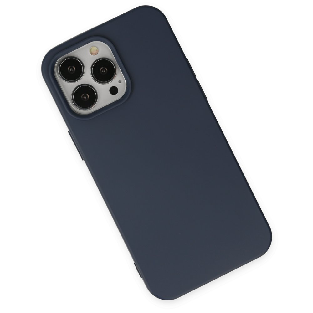 iPhone 15 Pro Kılıf Nano içi Kadife Silikon - Lacivert iPhone 15 Pro Kılıf Nano içi Kadife Silikon - Lacivert