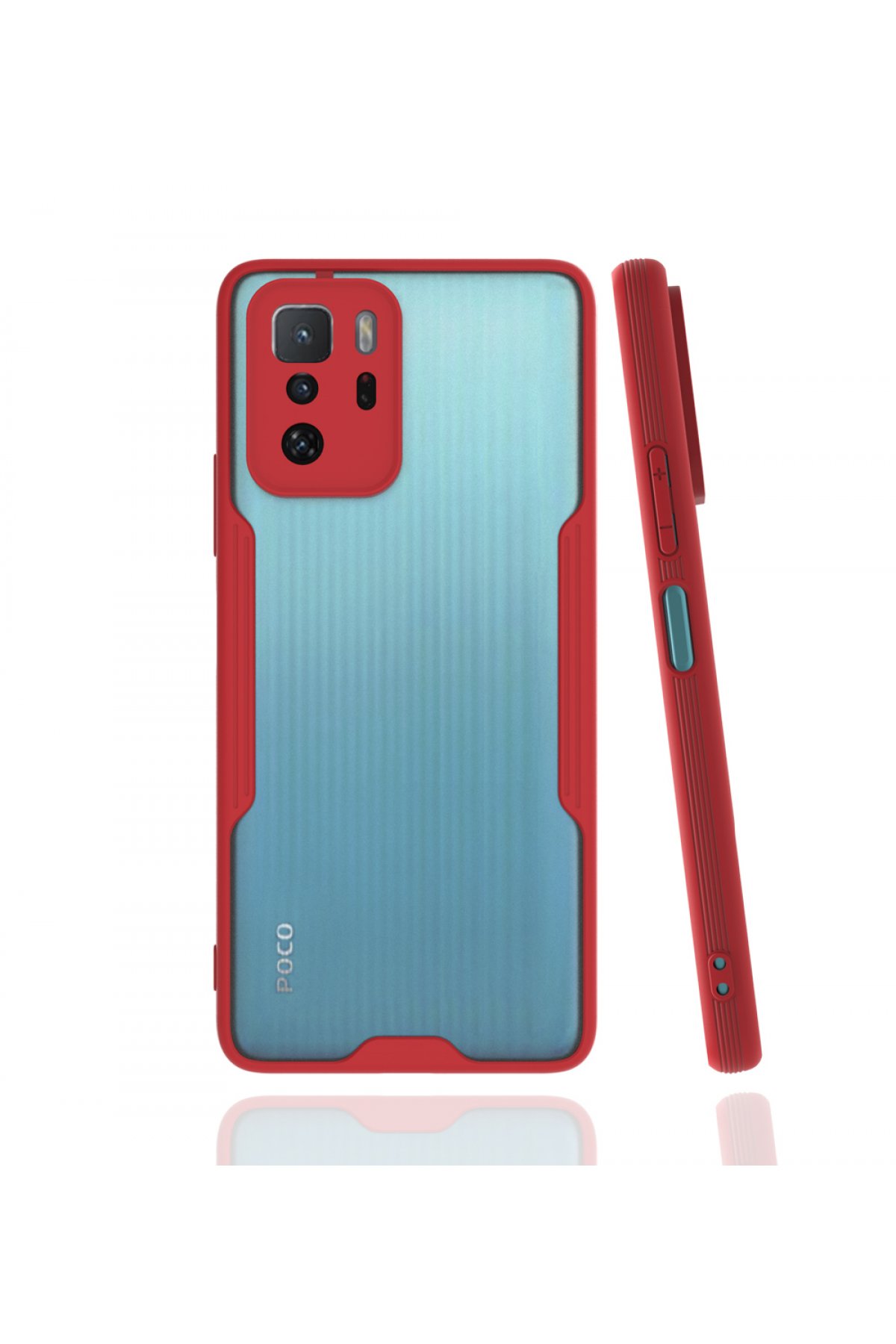  Xiaomi Poco X3 GT Kılıf Platin Silikon - Kırmızı