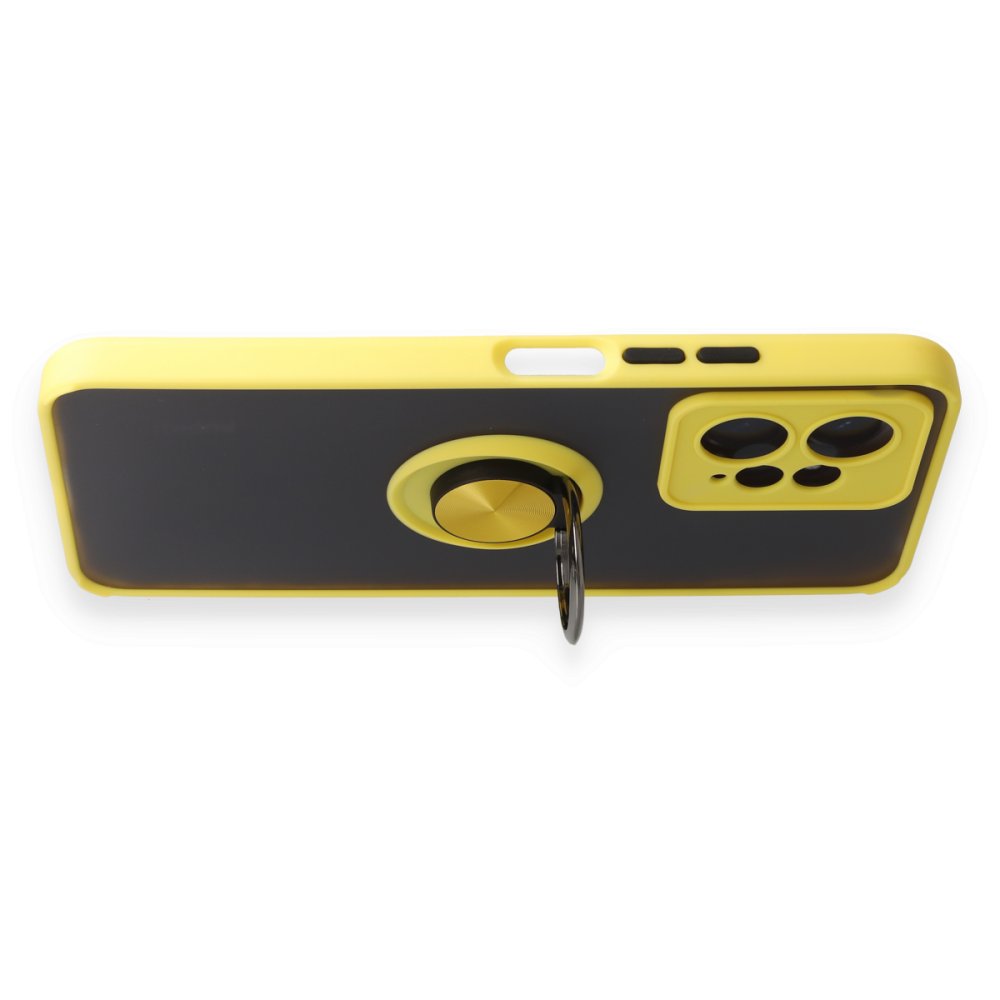 Redmi Note 12 4G Kılıf Montreal Yüzüklü Silikon Kapak - Sarı