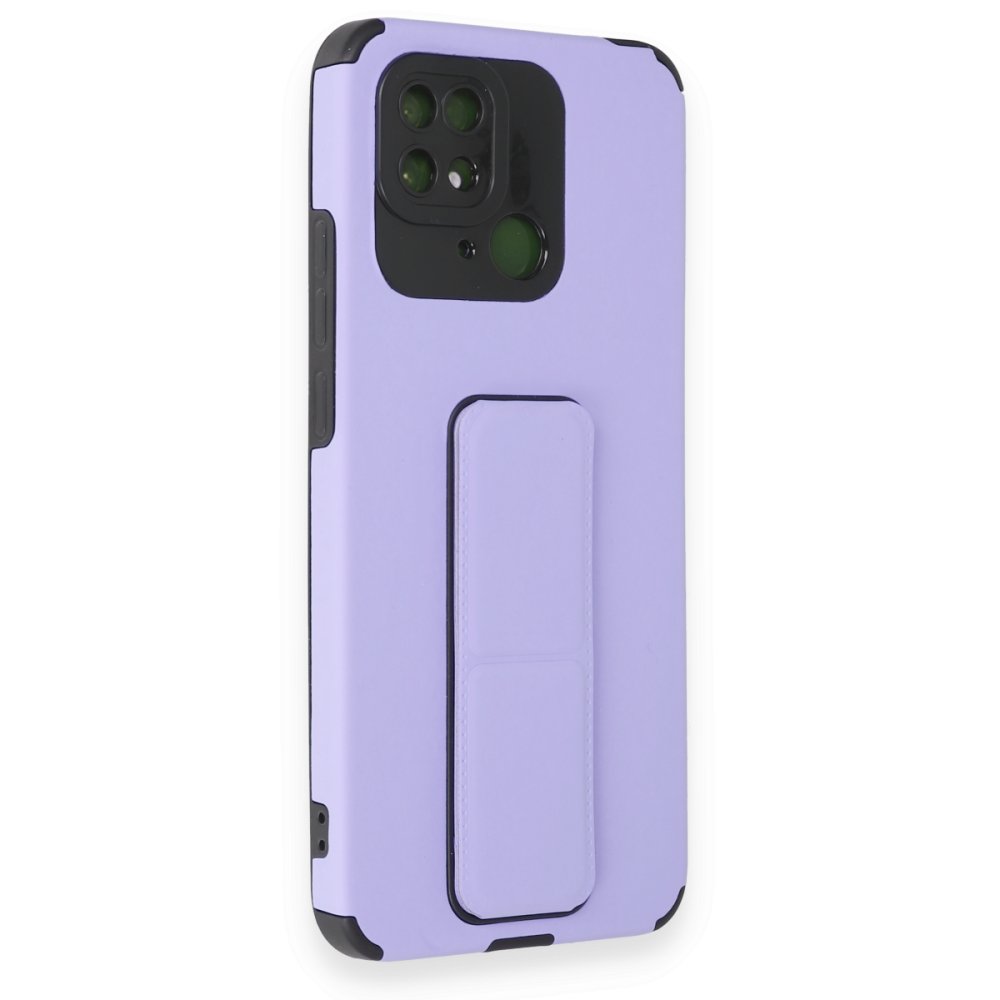 Xiaomi Poco C40 Kılıf Mega Standlı Silikon - Lila Xiaomi Poco C40 Kılıf Mega Standlı Silikon - Lila