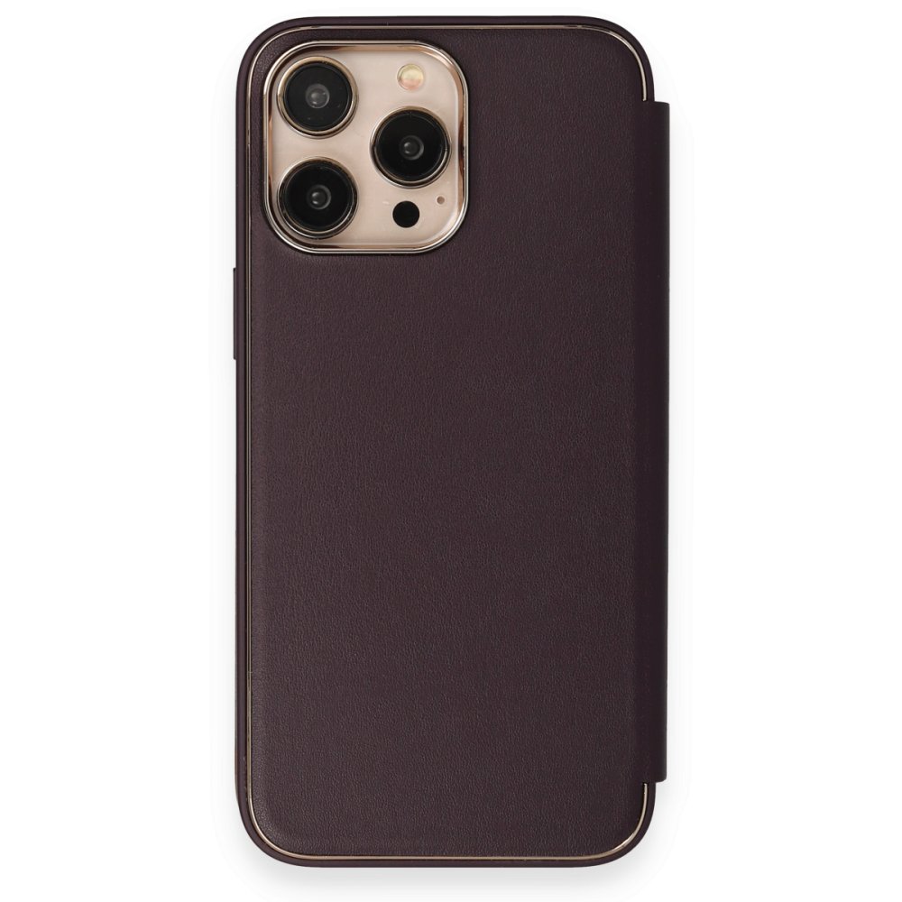  iPhone 13 Pro Max Kılıf Dolpin Kapaklı - Derin Mor