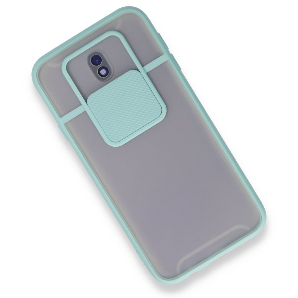  Samsung Galaxy J7 Pro / J730 Kılıf Palm Buzlu Kamera Sürgülü Silikon - Turkuaz