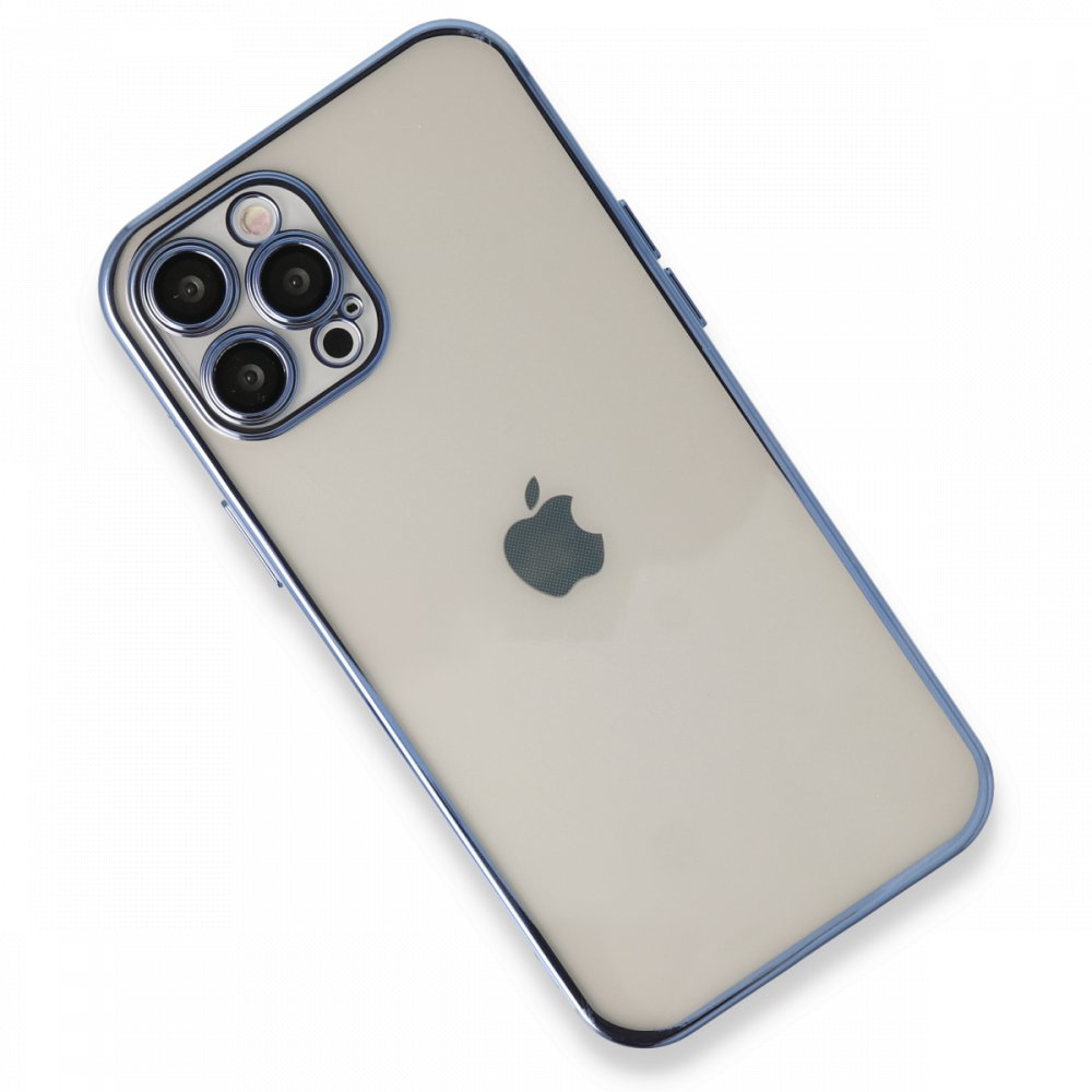 iPhone 12 Pro Max Kılıf Razer Lensli Silikon - Açık Mavi iPhone 12 Pro Max Kılıf Razer Lensli Silikon - Açık Mavi