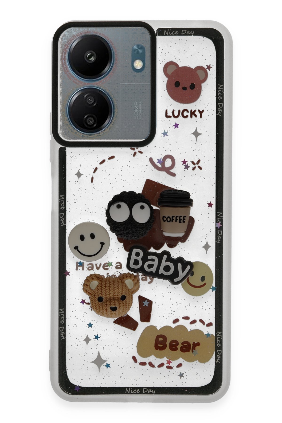 Redmi 13C Kılıf Sweet Desenli Silikon Kapak - Sarı