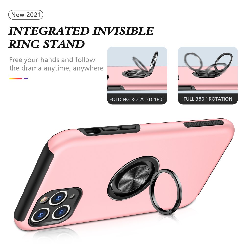 iPhone 11 Pro Kılıf Elit Yüzüklü Kapak - Pembe iPhone 11 Pro Kılıf Elit Yüzüklü Kapak - Pembe
