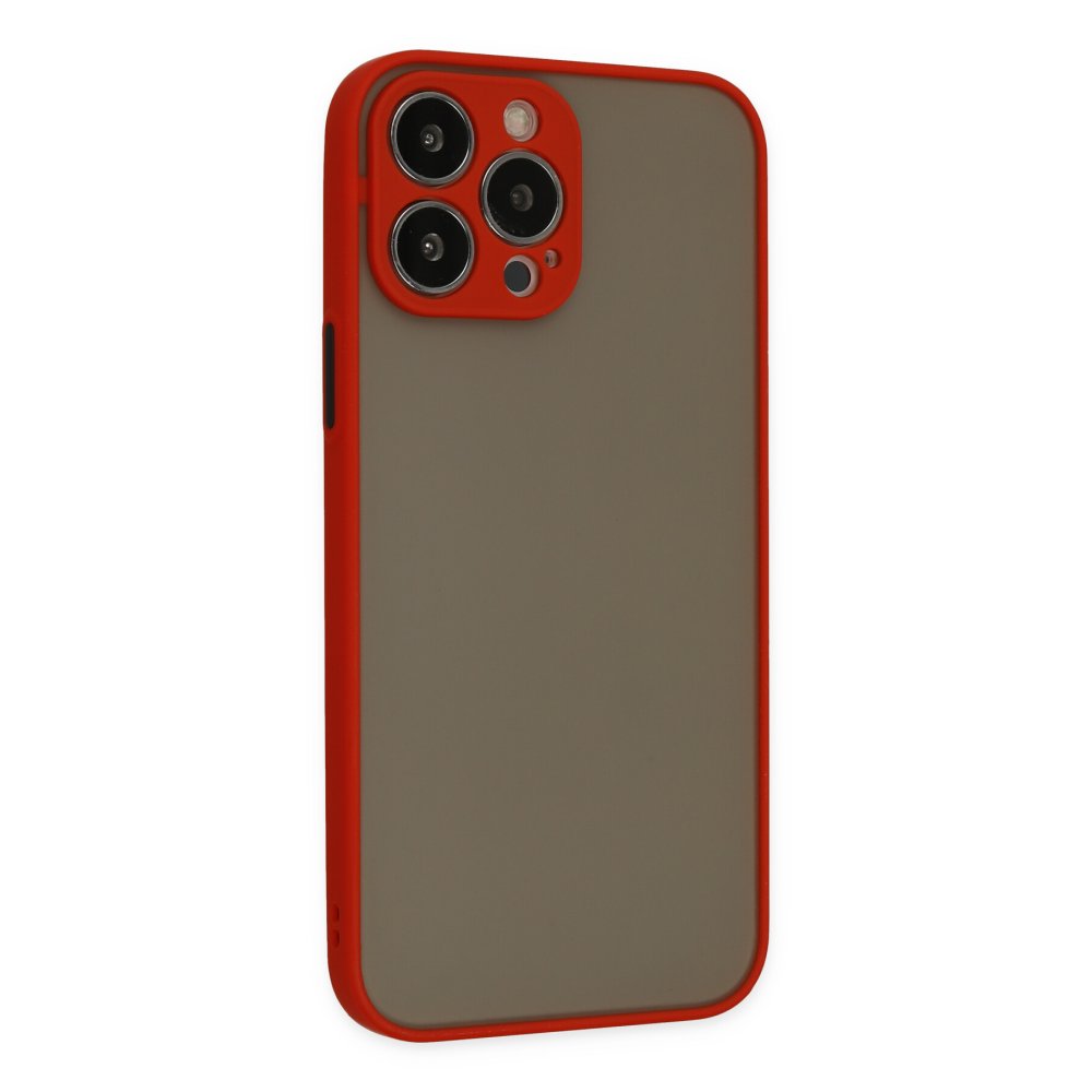  iPhone 15 Pro Kılıf Montreal Silikon Kapak - Kırmızı