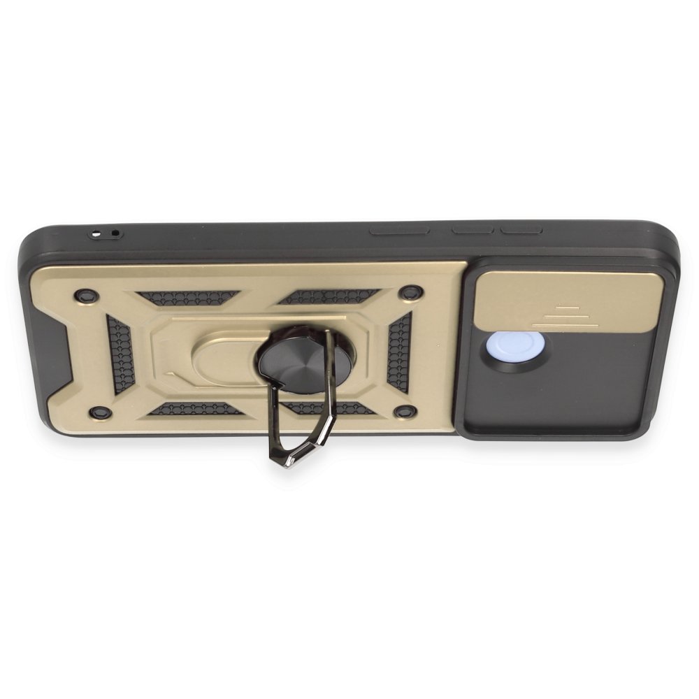 Redmi 12C Kılıf Pars Lens Yüzüklü Silikon - Gold