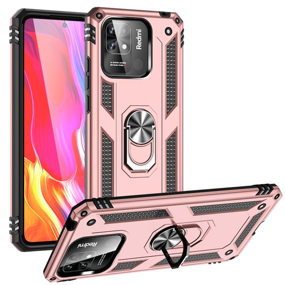 Xiaomi Poco C40 Kılıf Sofya Yüzüklü Silikon Kapak - Rose Xiaomi Poco C40 Kılıf Sofya Yüzüklü Silikon Kapak - Rose