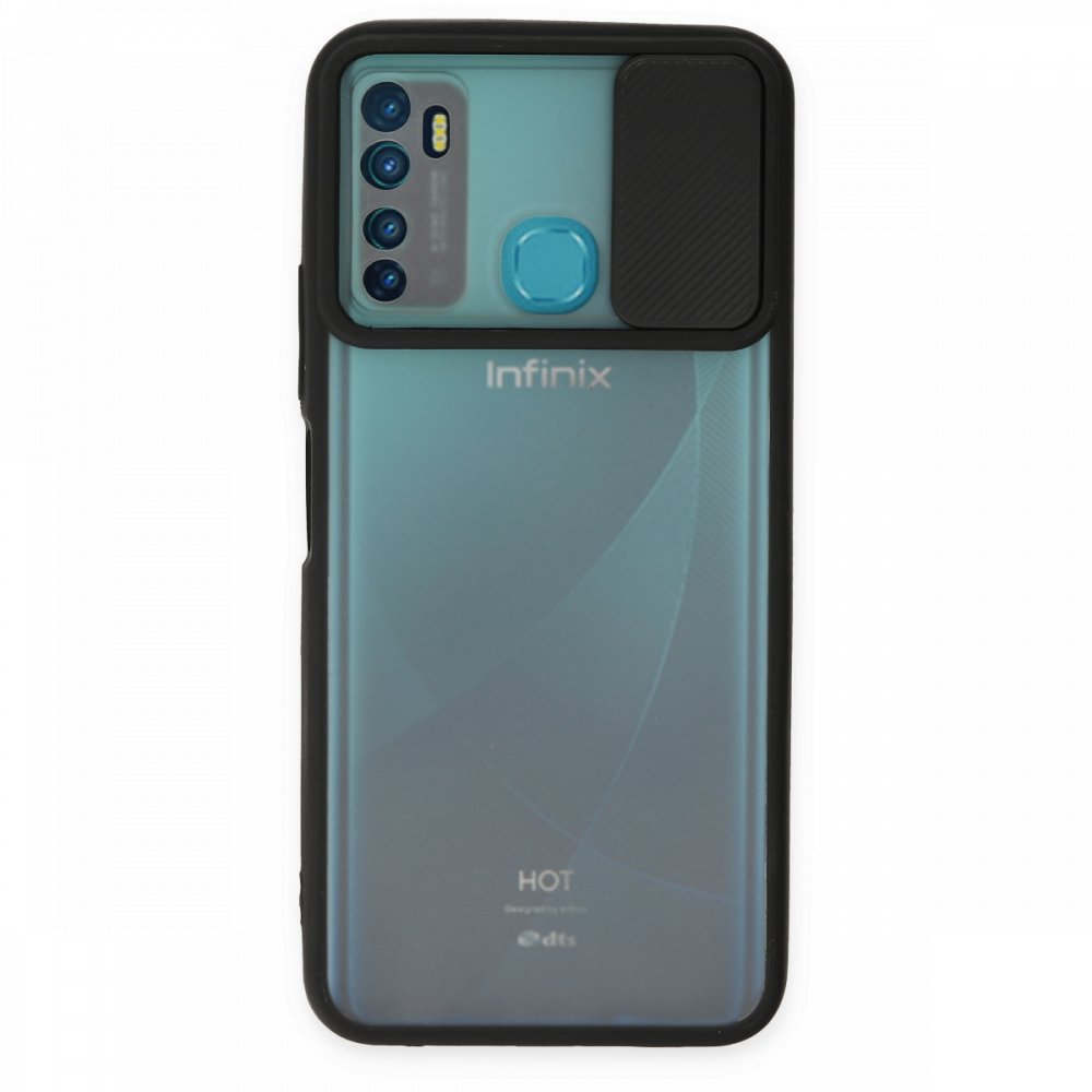  İnfinix Hot 9 Kılıf Palm Buzlu Kamera Sürgülü Silikon - Siyah