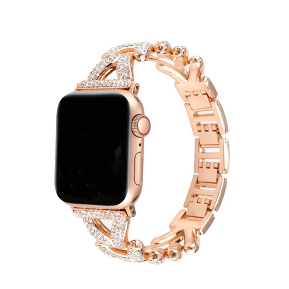 Apple Watch 45mm Node Taşlı Kordon - Rose Gold Apple Watch 45mm Node Taşlı Kordon - Rose Gold