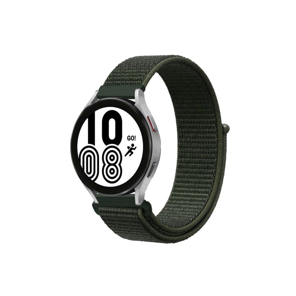  Samsung Galaxy Watch 5 Hasırlı Cırtcırtlı Kordon - Haki Yeşil