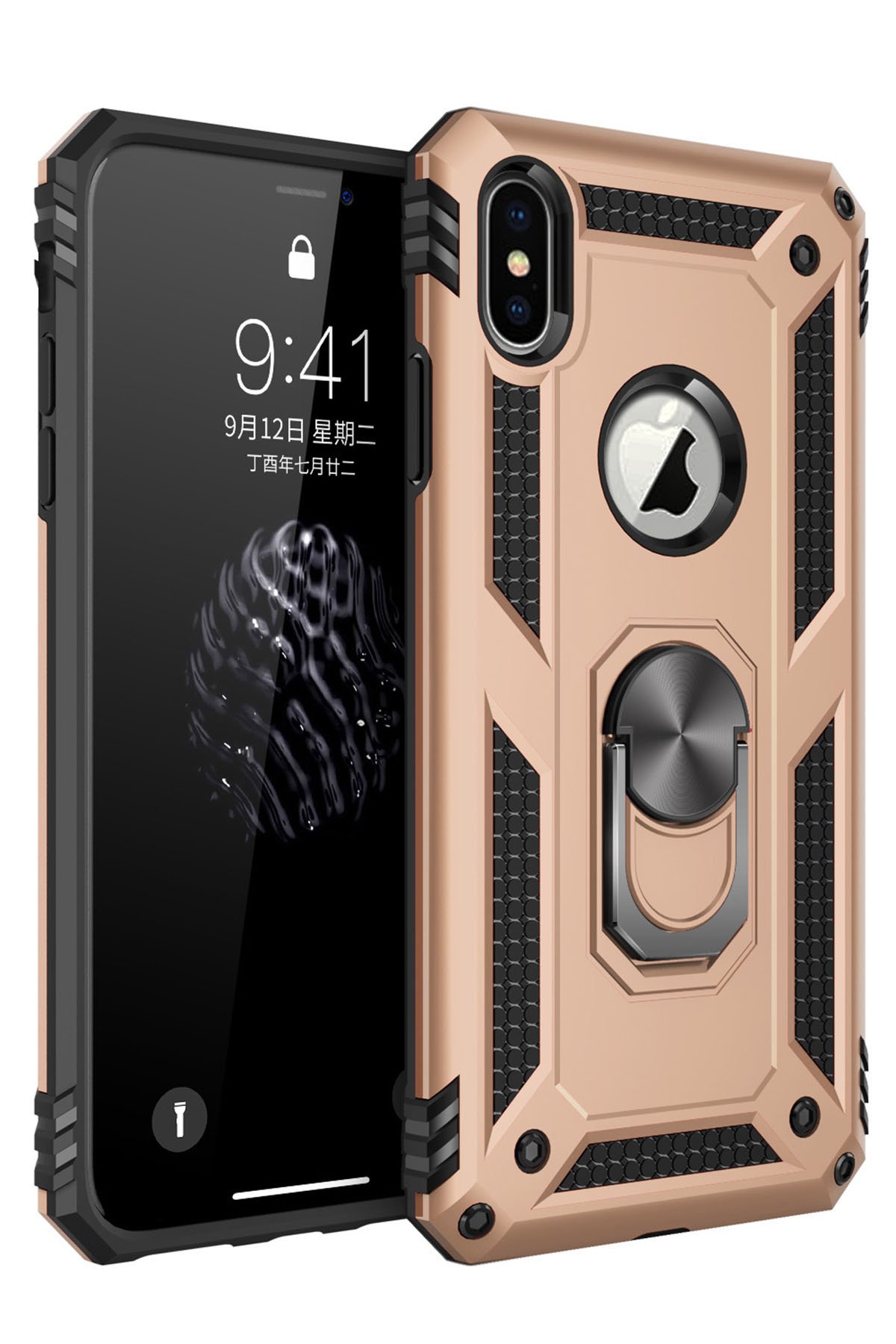 iPhone XS Kılıf Sofya Yüzüklü Silikon Kapak - Gold iPhone XS Kılıf Sofya Yüzüklü Silikon Kapak - Gold