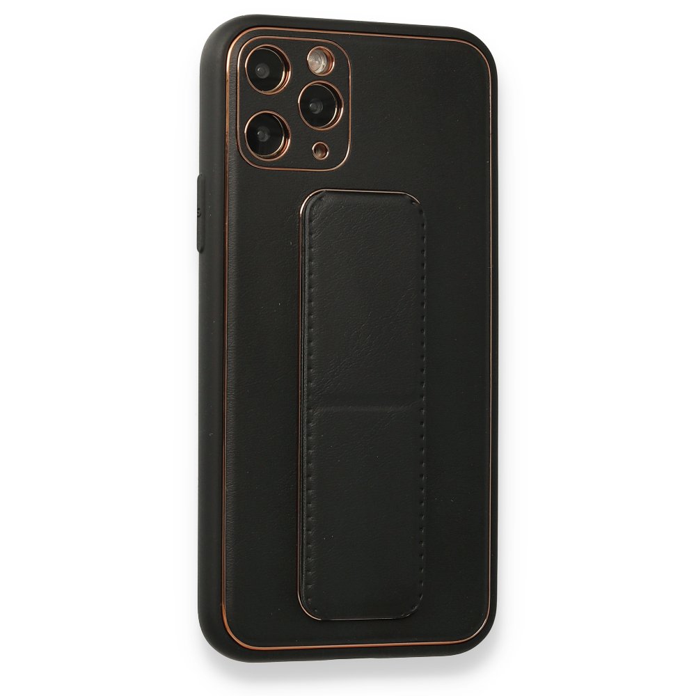 iPhone 11 Pro Kılıf Coco Deri Standlı Kapak - Siyah iPhone 11 Pro Kılıf Coco Deri Standlı Kapak - Siyah