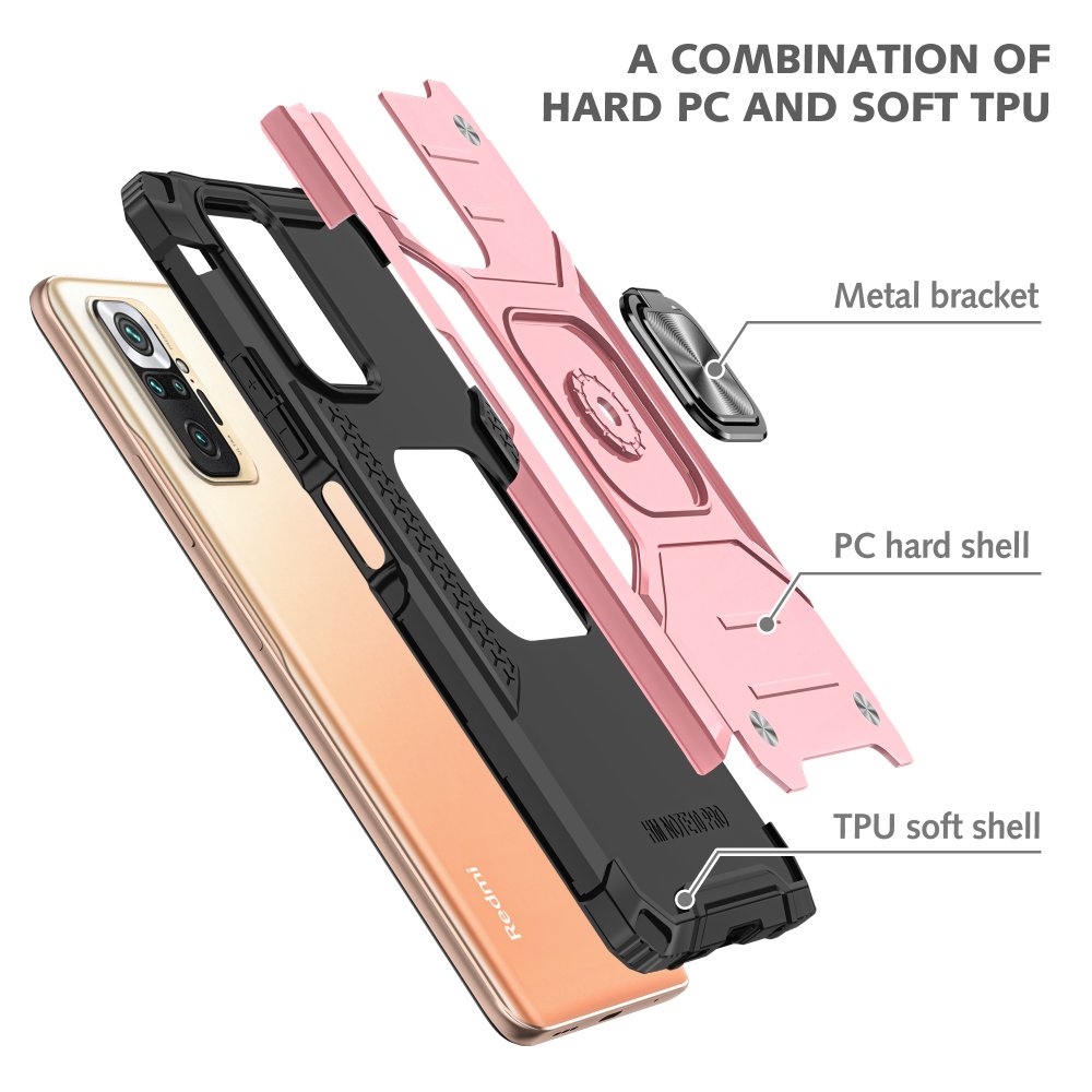Redmi Note 10 Pro Kılıf Zegna Yüzüklü Silikon Kapak - Rose