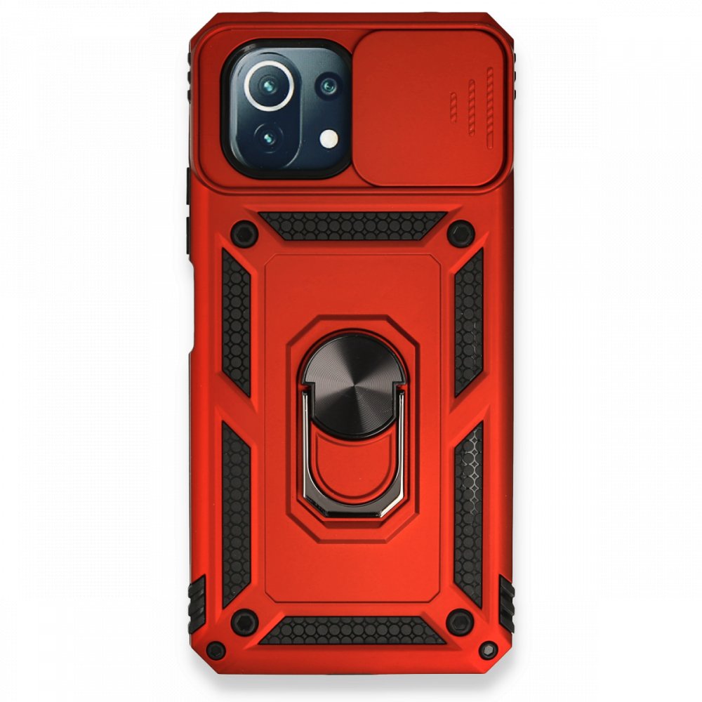Xiaomi Mİ 11 Lite Kılıf Pars Lens Yüzüklü Silikon - Kırmızı  Xiaomi Mİ 11 Lite Kılıf Pars Lens Yüzüklü Silikon - Kırmızı