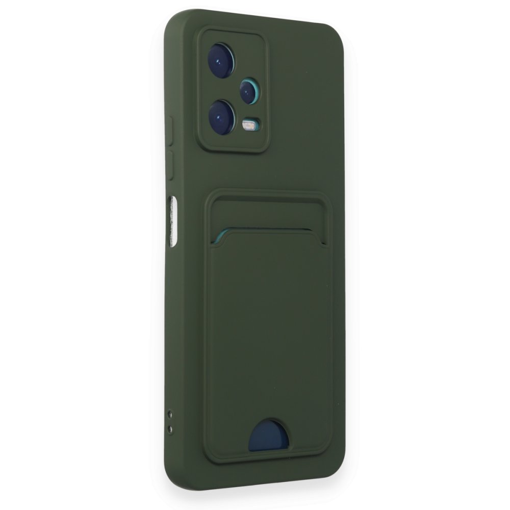 Redmi Note 12 5G Kılıf Kelvin Kartvizitli Silikon - Koyu Yeşil