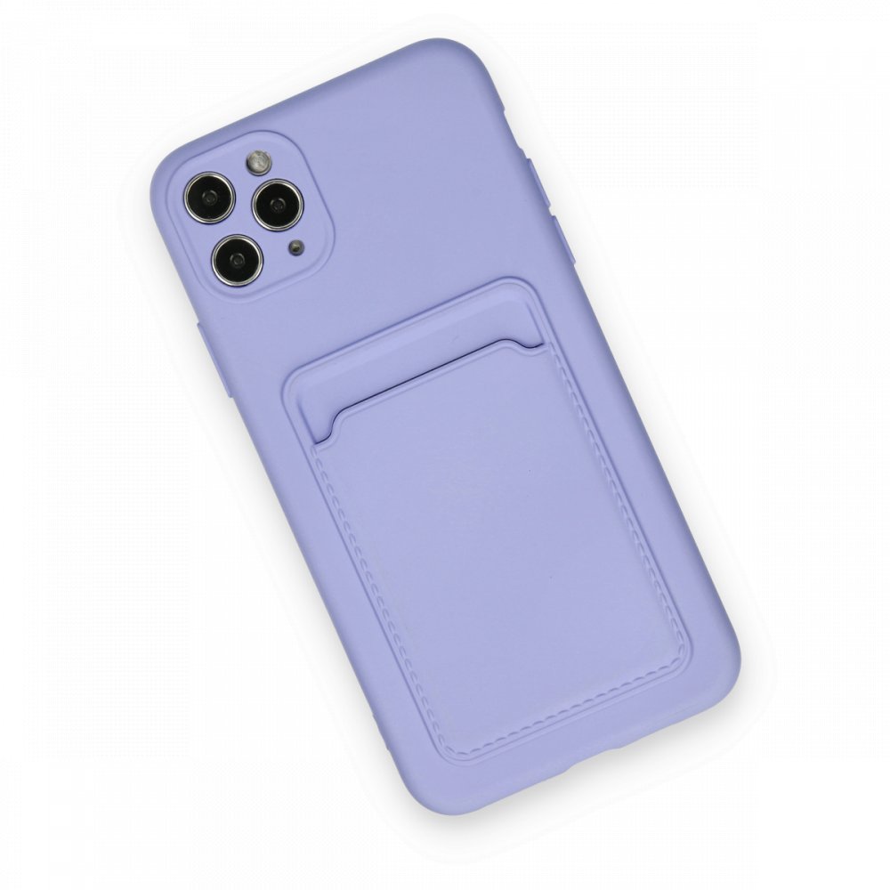  iPhone 11 Pro Max Kılıf Kelvin Kartvizitli Silikon - Lila