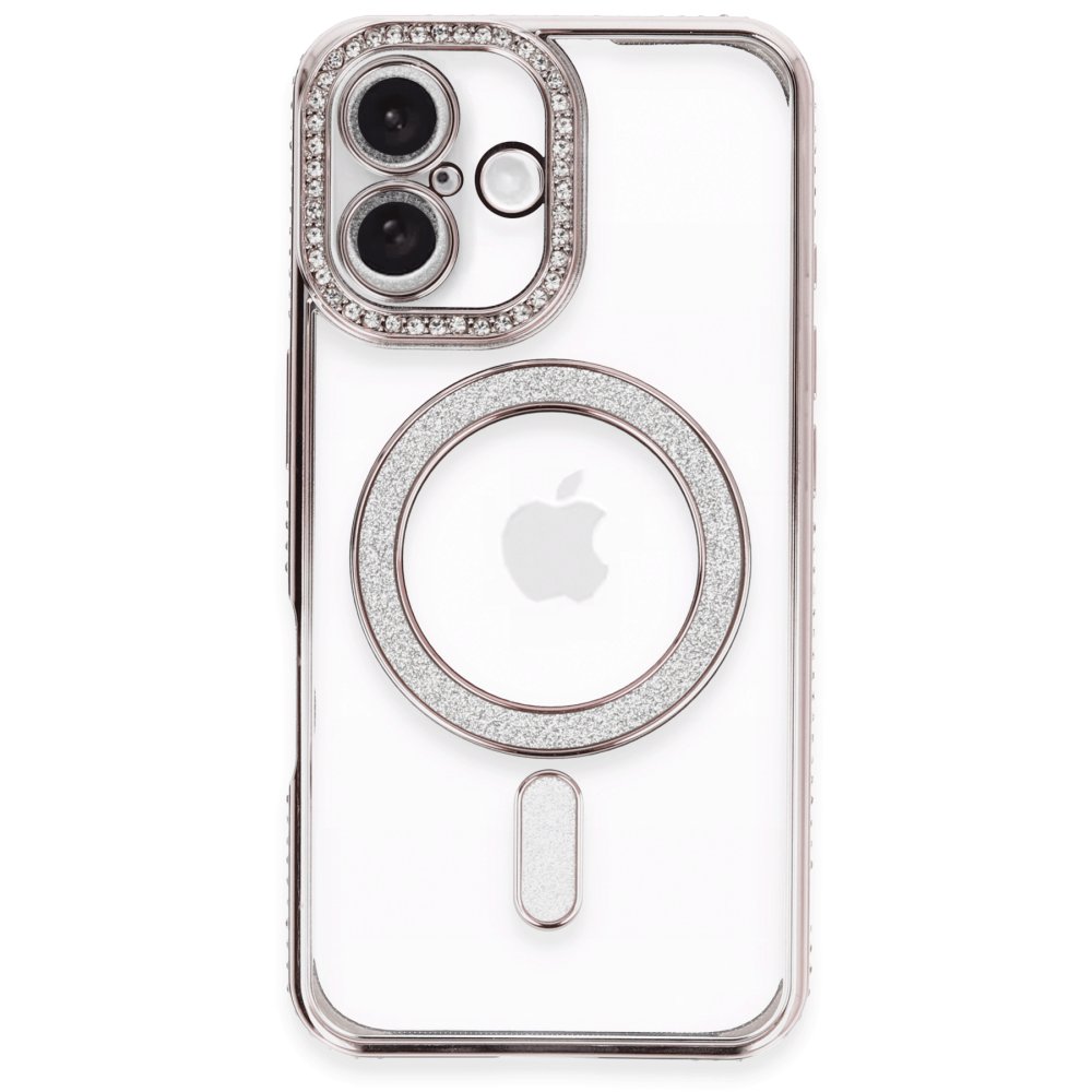 iPhone 16 Plus Kılıf Joke Simli Magneticsafe Kılıf - Pembe  iPhone 16 Plus Kılıf Joke Simli Magneticsafe Kılıf - Pembe