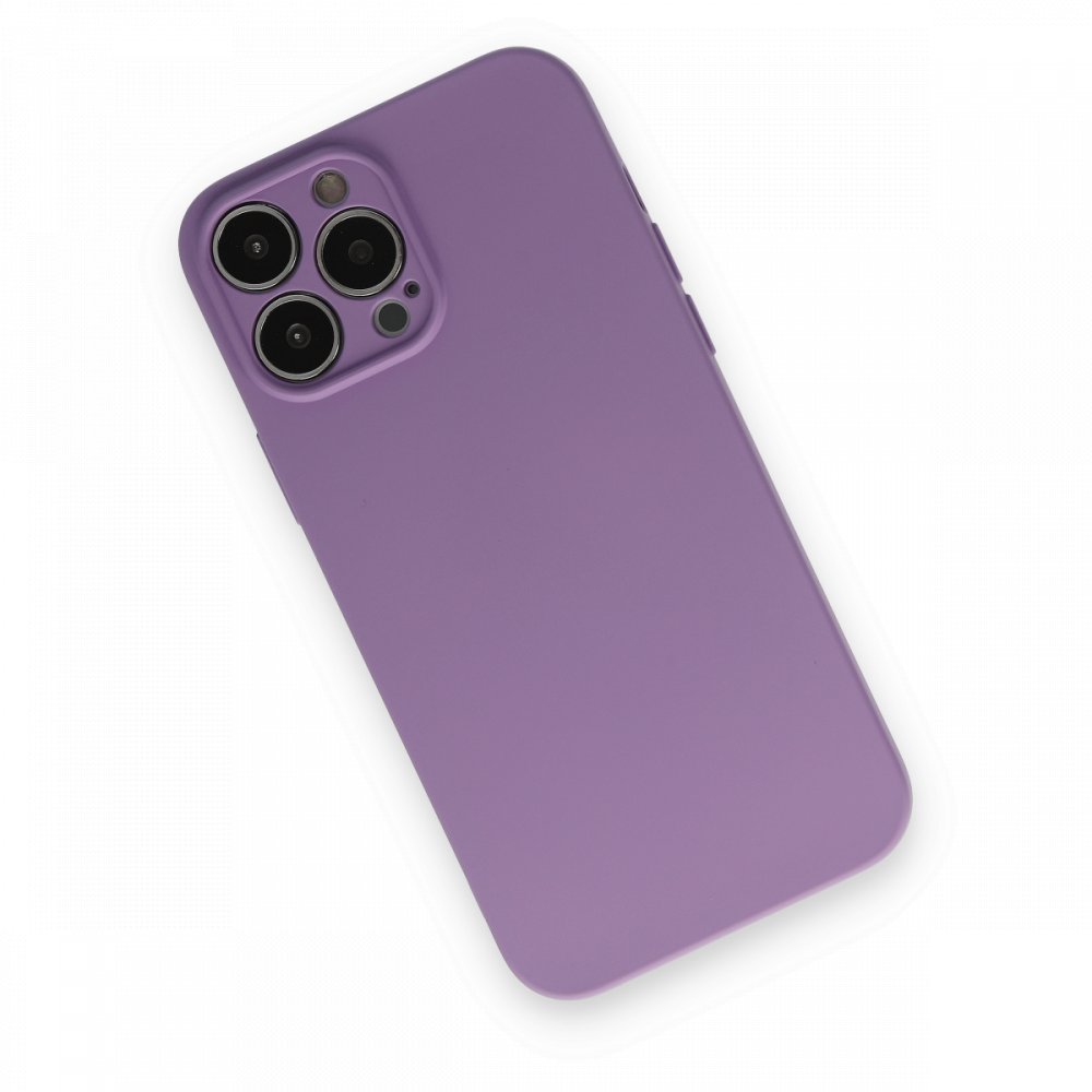  iPhone 13 Pro Kılıf Nano içi Kadife Silikon - Koyu Lila