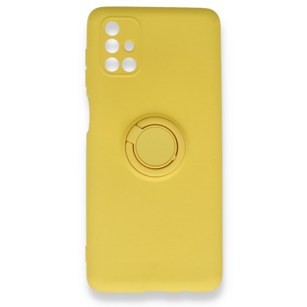  Samsung Galaxy M51 Kılıf Viktor Yüzüklü Silikon - Sarı