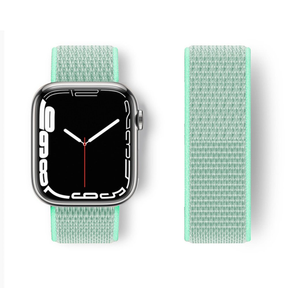 Apple Watch 38mm Hasırlı Cırtcırtlı Kordon - Turkuaz Apple Watch 38mm Hasırlı Cırtcırtlı Kordon - Turkuaz