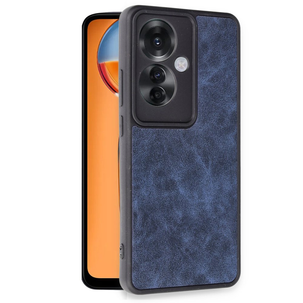 Oppo Reno 11F Kılıf Aras Deri Kapak - Lacivert Oppo Reno 11F Kılıf Aras Deri Kapak - Lacivert