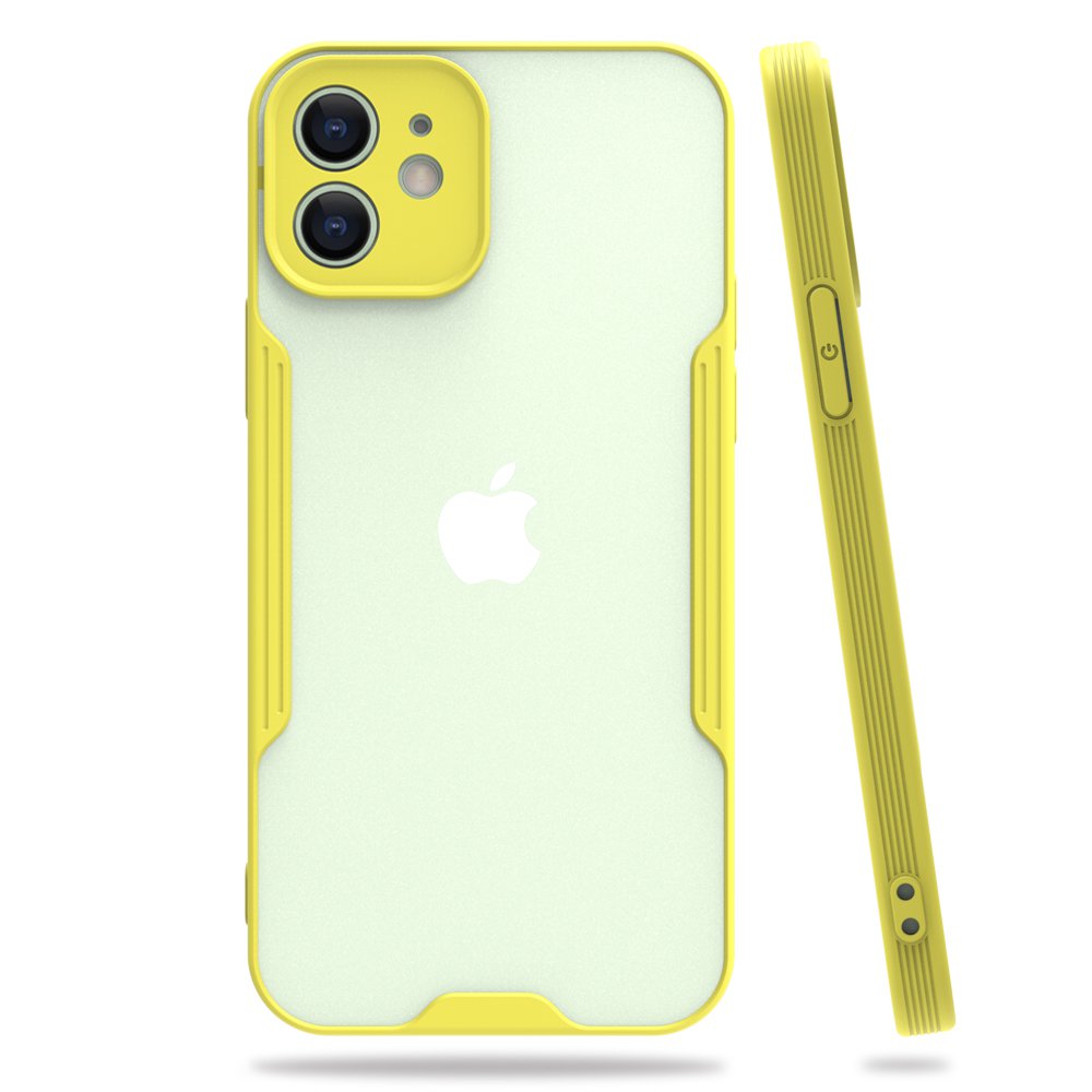 iPhone 12 Mini Kılıf Platin Silikon - Sarı  iPhone 12 Mini Kılıf Platin Silikon - Sarı