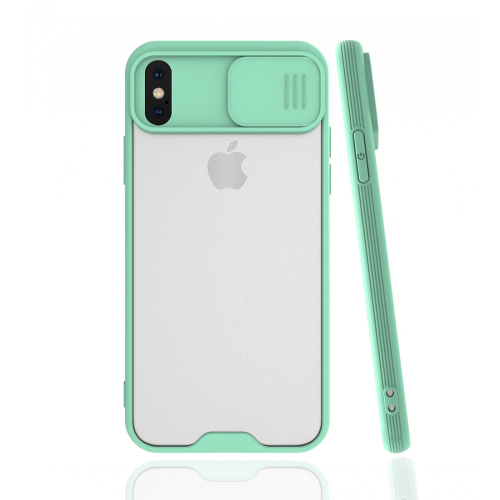 iPhone X Kılıf Platin Kamera Koruma Silikon - Açık Yeşil  iPhone X Kılıf Platin Kamera Koruma Silikon - Açık Yeşil
