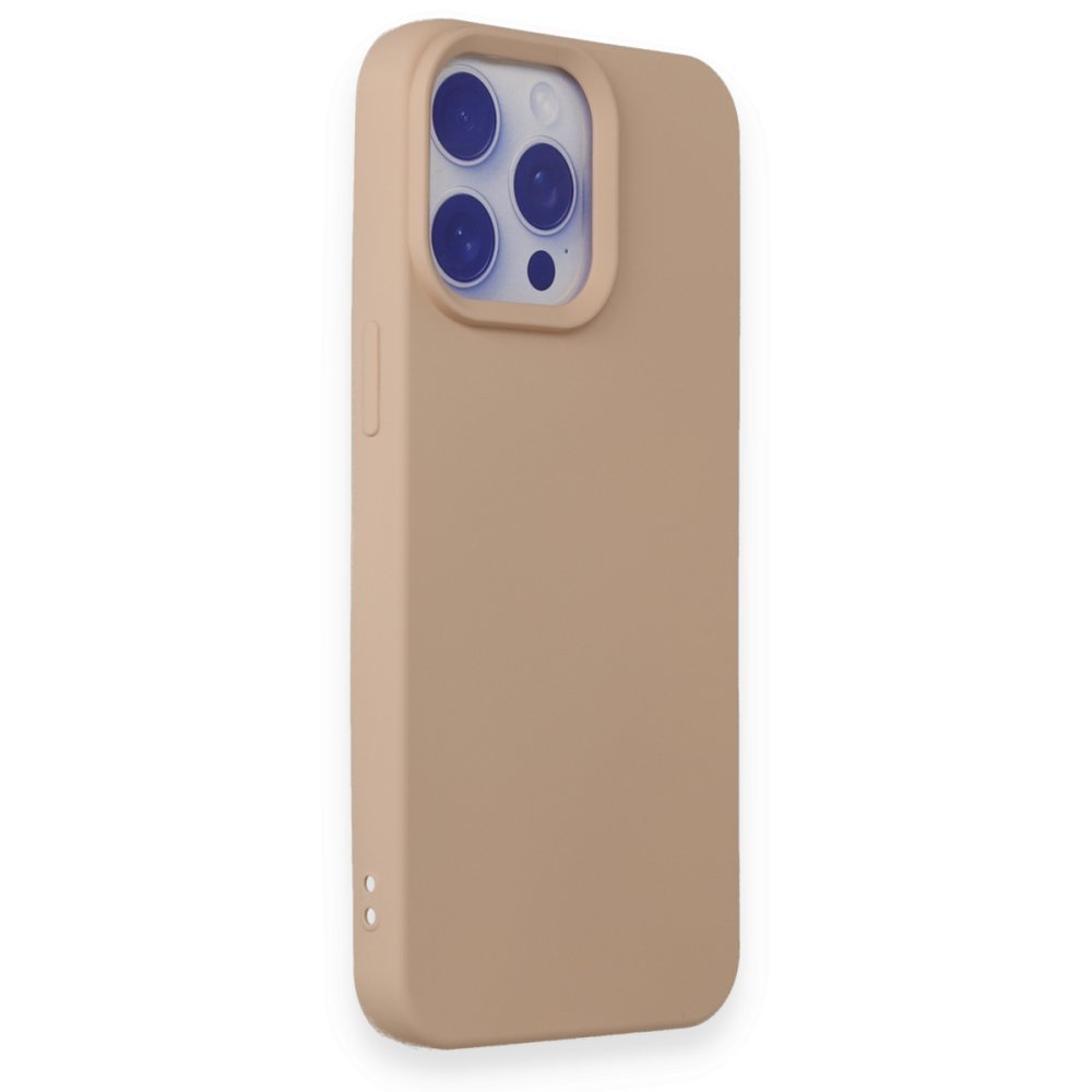  iPhone 15 Pro Max Kılıf Nano içi Kadife Silikon - Pudra