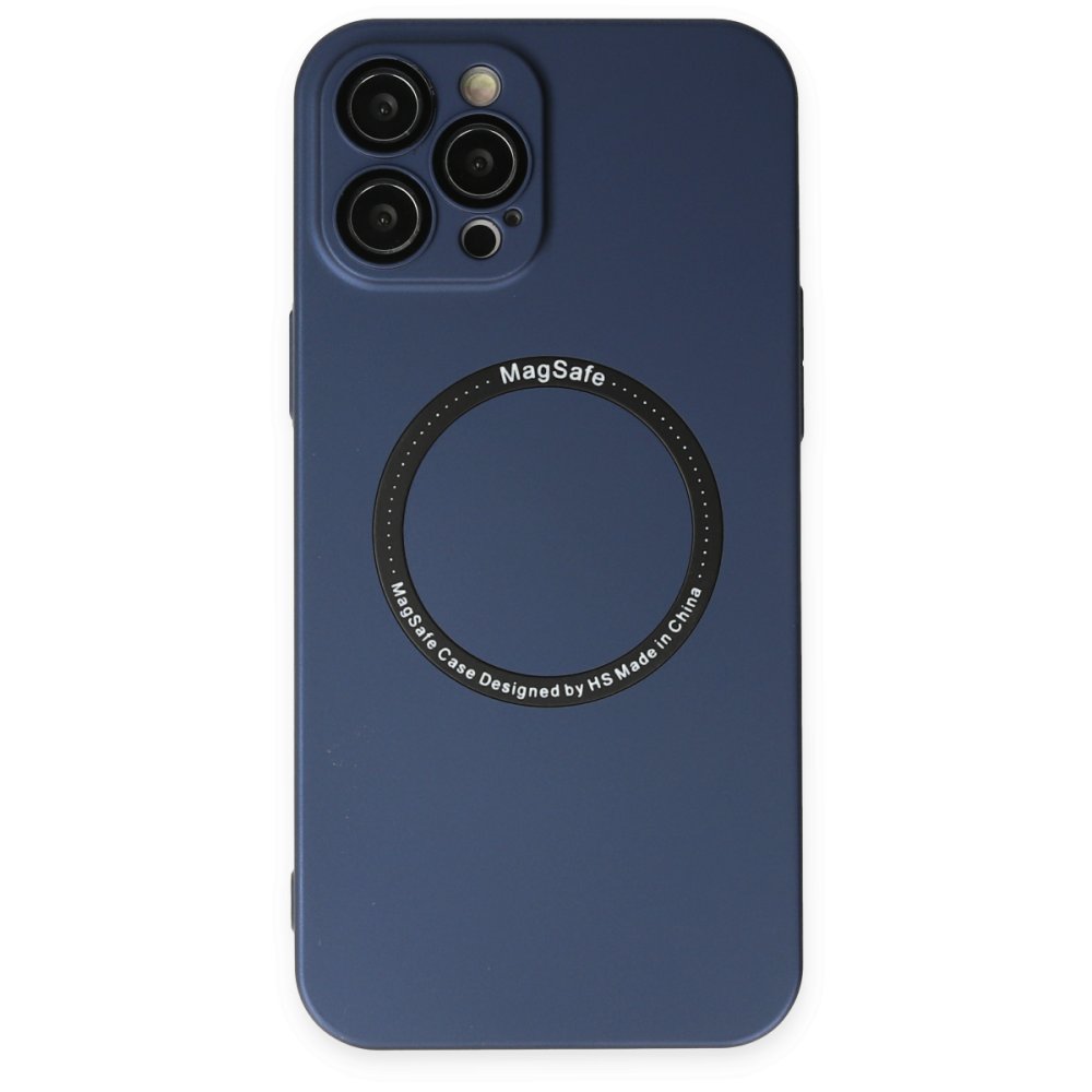  iPhone 12 Pro Kılıf Jack Magneticsafe Lens Silikon - Lacivert