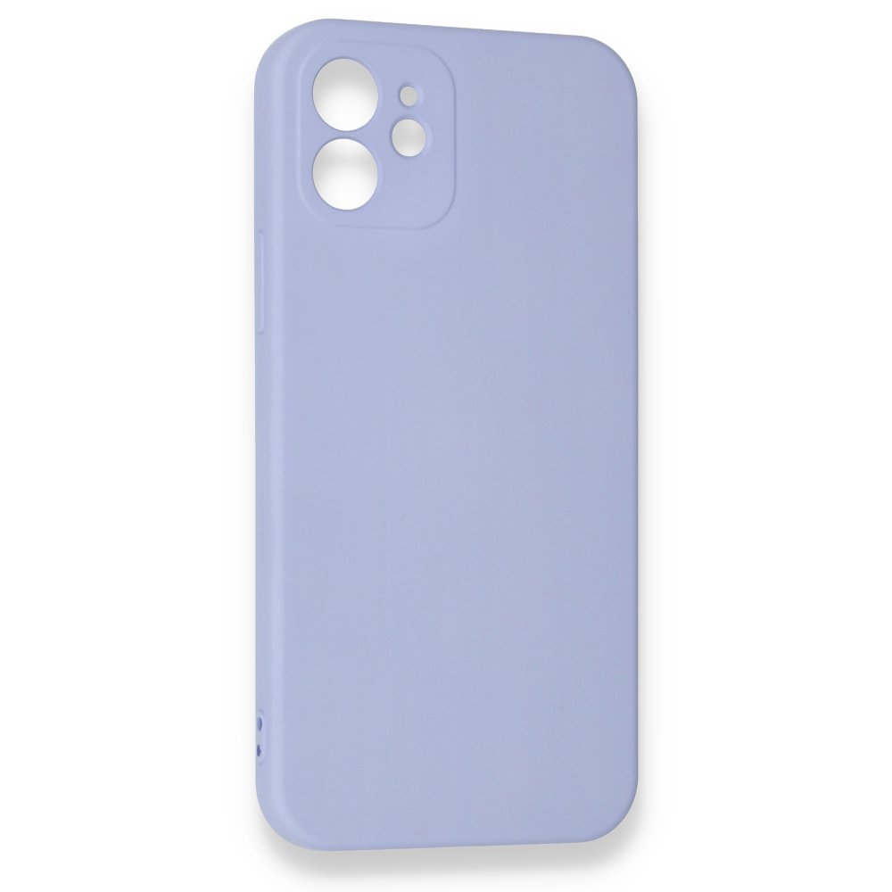  iPhone 12 Kılıf Nano içi Kadife Silikon - Lila