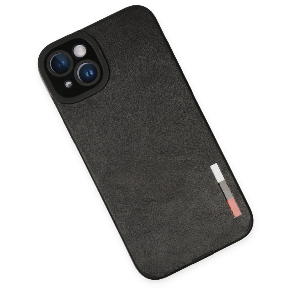 iPhone 14 Plus Kılıf Loop Deri Silikon - Siyah  iPhone 14 Plus Kılıf Loop Deri Silikon - Siyah