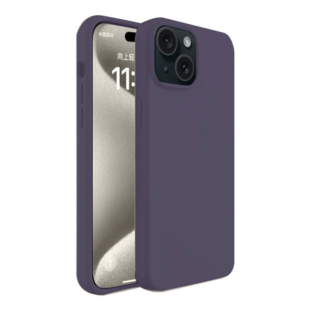  iPhone 15 Kılıf First Silikon - Mürdüm