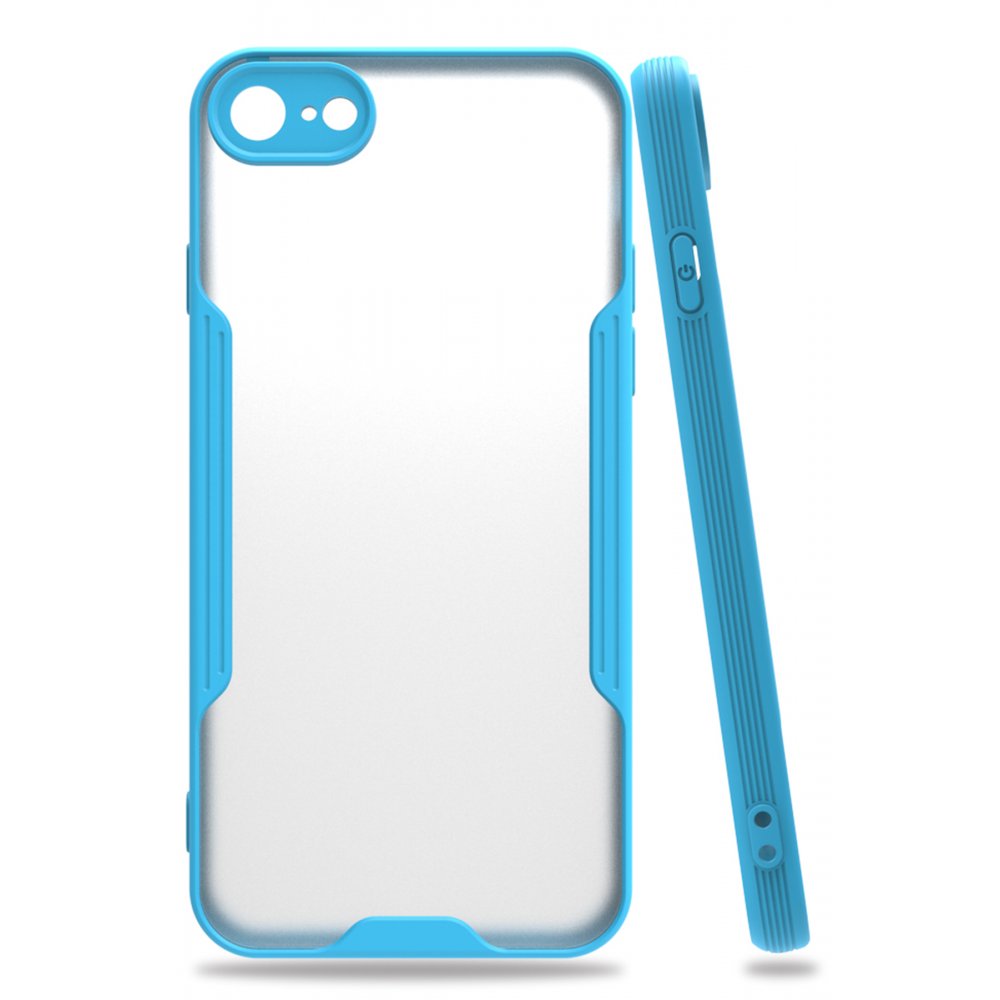  iPhone SE 2020 Kılıf Platin Silikon - Mavi