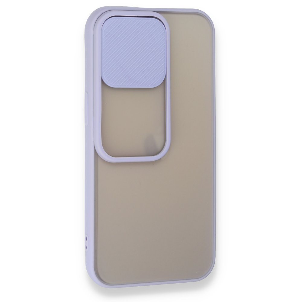  iPhone 13 Pro Kılıf Palm Buzlu Kamera Sürgülü Silikon - Lila