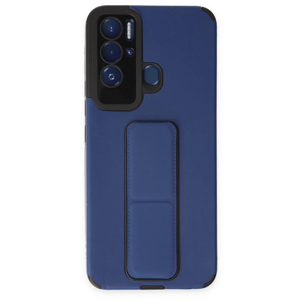  Tecno Pova Neo Kılıf Mega Standlı Silikon - Mavi